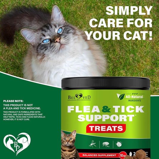 Beloved Pets Flea & Tick Prevention Support Salmon Flavor Treats for Cats 10-oz - Cat Oral Flea & Tick Treatments 2
