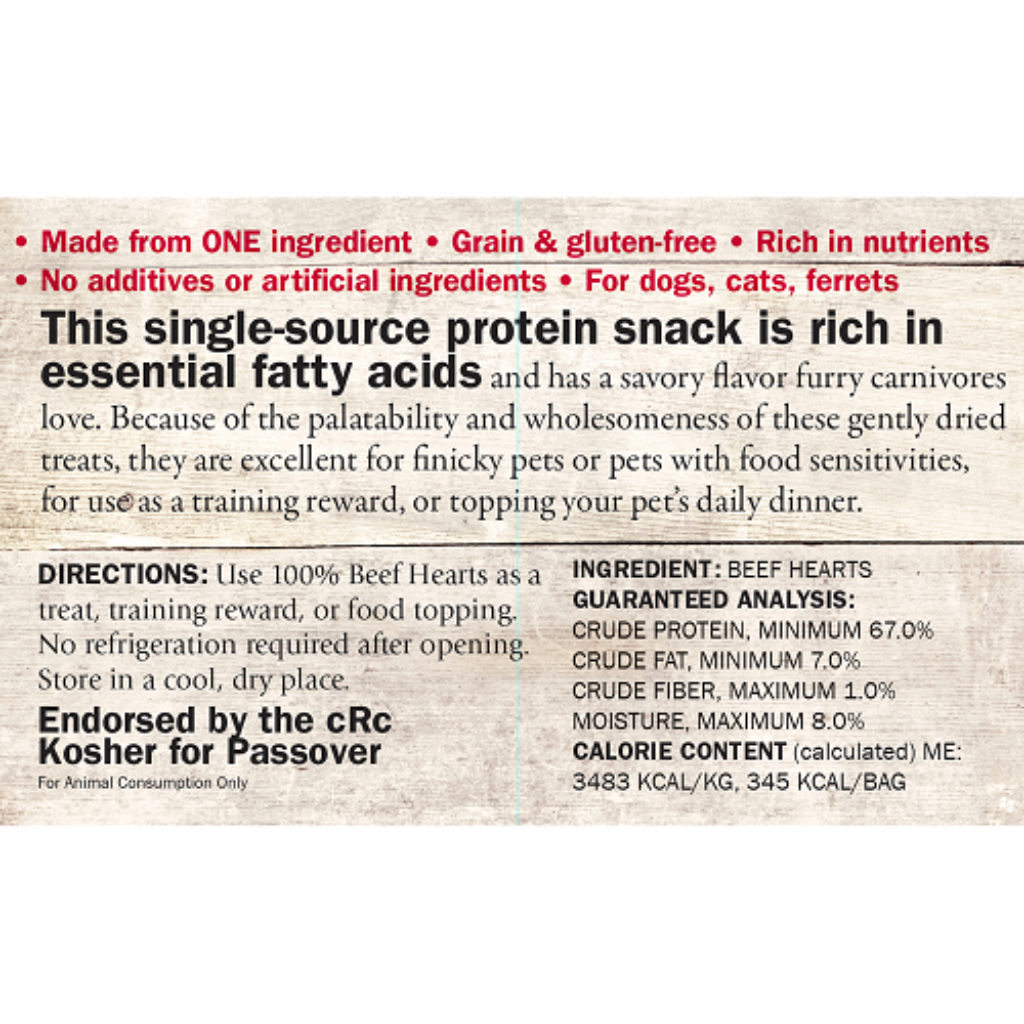 Evanger’s Freeze-Dried Beef Hearts Dog & Cat Treats (3.5 oz) - dog treat 3