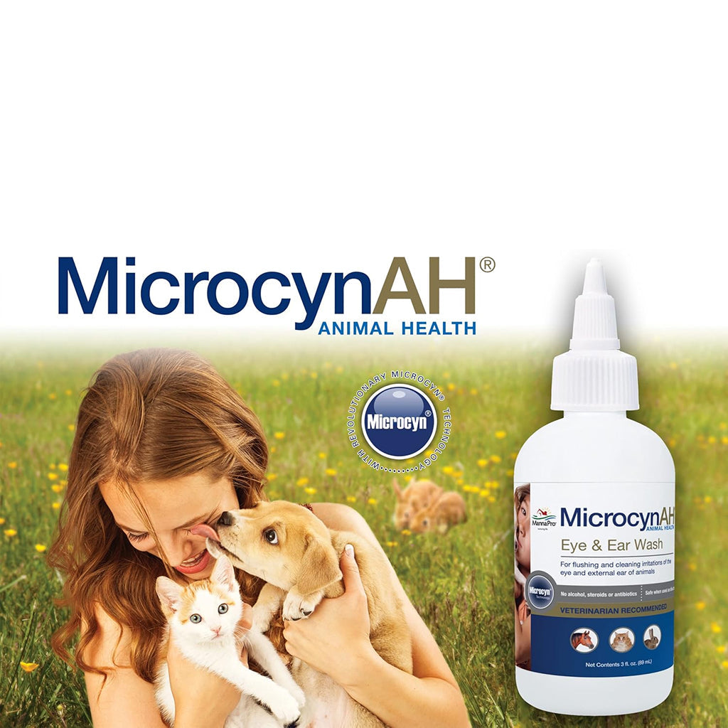 MicrocynAH Ear & Eye Wash For Pets (3 oz)