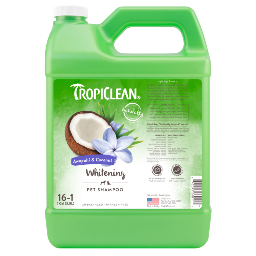 Tropiclean Awapuhi & Coconut Whitening Shampoo for Pets - Gallon - Pet Grooming 9
