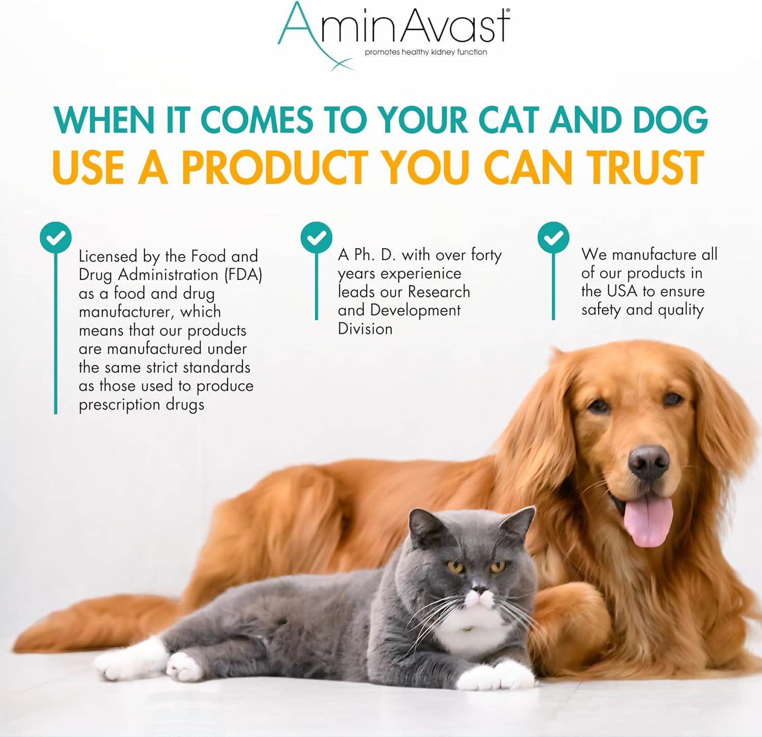 AminAvast Kidney Support Capsules for Cats - 60 Capsules - Cat Supplements & Vitamins 3
