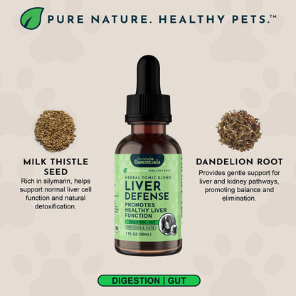 Animal Essentials Herbal Tonic Blend Liver Defense for Dogs & Cats - Dog Supplements & Vitamins 11