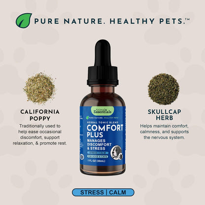 Animal Essentials Herbal Tonic Comfort Plus Manages Discomfort & Stress for Dogs & Cats - Dog Supplements & Vitamins 4