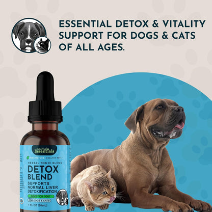 Animal Essentials Herbal Tonic Detox Blend Supports Normal Liver Detoxification for Dogs & Cats - Dog Supplements &
