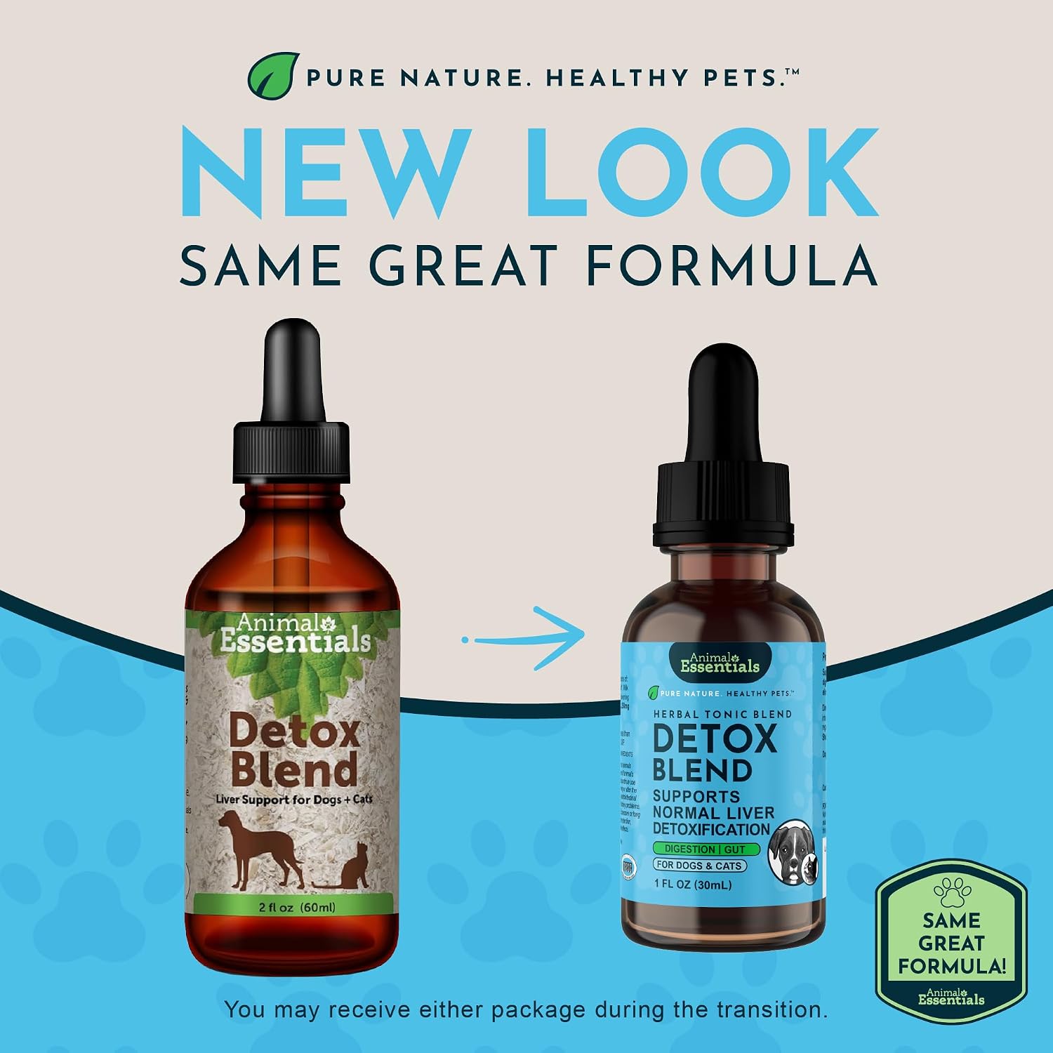Animal Essentials Herbal Tonic Detox Blend Supports Normal Liver Detoxification for Dogs & Cats - Dog Supplements &