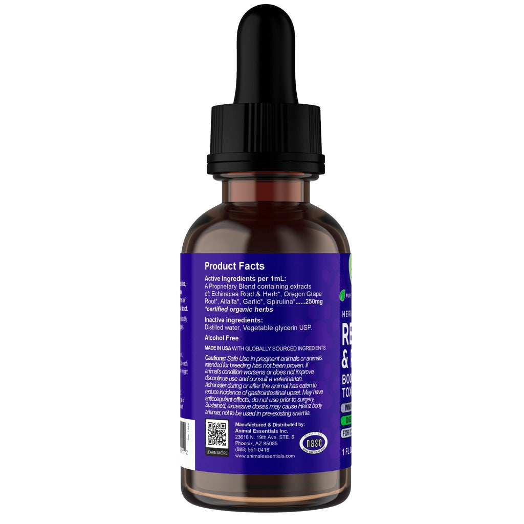 Animal Essentials Herbal Tonic Resist & Renew Boosts Immunity & Toxin Elimination for Dogs & Cats - Dog Supplements &