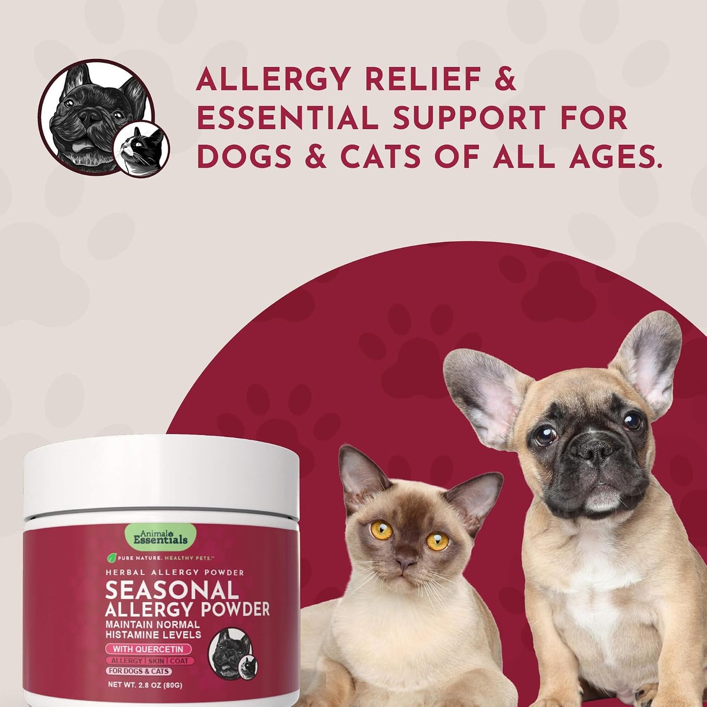 Animal Essentials Seasonal Allergy Powder for Dogs & Cats 2.5-oz - Dog Supplements & Vitamins 7
