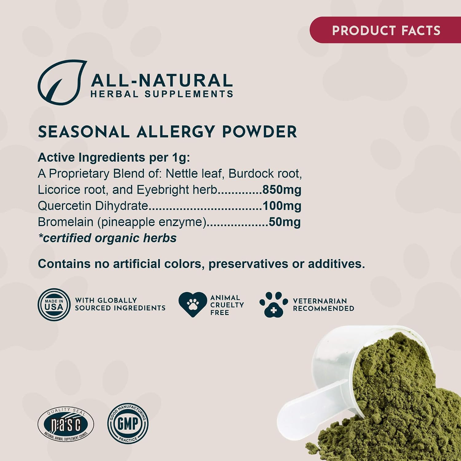 Animal Essentials Seasonal Allergy Powder for Dogs & Cats 2.5-oz - Dog Supplements & Vitamins 6