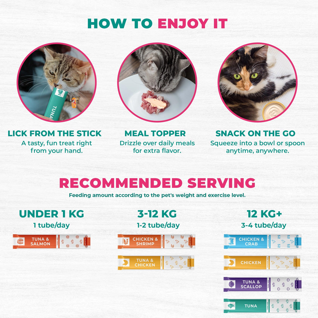 Beloved Pets Chicken & Tuna Mix Creamy Lickable Treats Dual Support for Cats & Dogs 40-count - Lickable Cat Treats 3