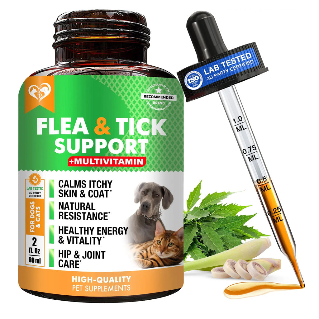 Beloved Pets Oral Flea & Tick Support Multivitamin Supplement for Dogs & Cats 2-oz - Dog Multi-Vitamins 1