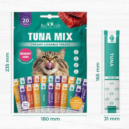 Beloved Pets Tuna Mix Creamy Lickable Treats Urinary Care for Cats & Dogs 40-count - Lickable Cat Treats 8