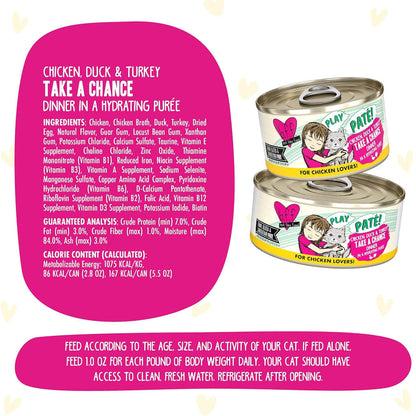 BFF Play Pate Lovers Chicken, Duck & Turkey Take a Chance Wet Cat Food