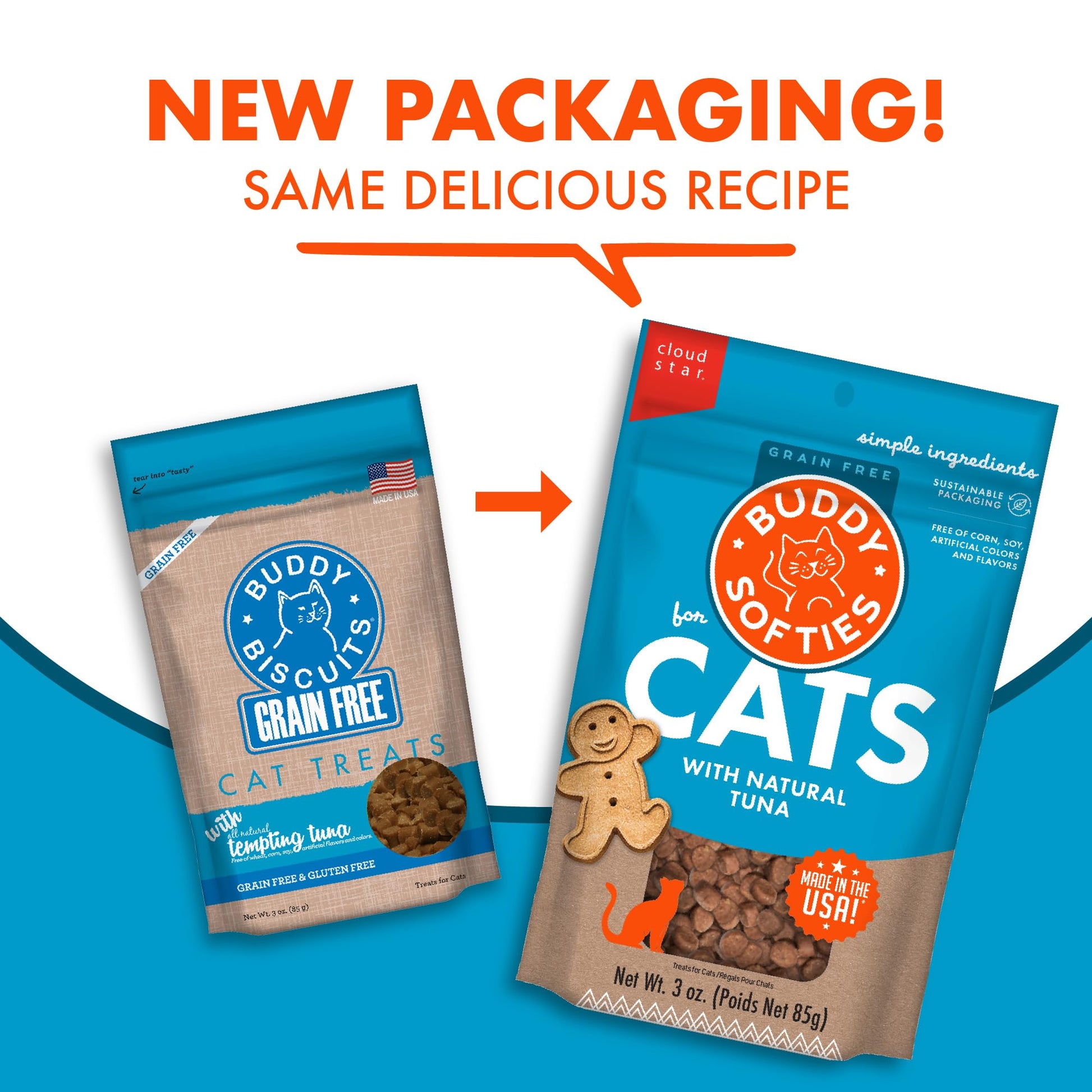 Buddy Biscuits Soft & Chewy Grain Free Tempting Tuna Cat Treats (3 oz) - Cat Treats 2