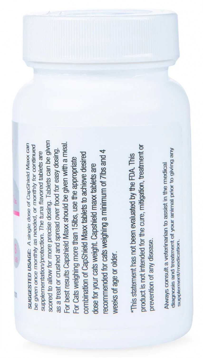 CapShield Maxx Flea Protection Supplement for Cats 7-15 lb (6 tablets) - Flea & Tick 3