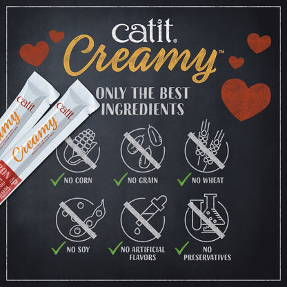 Catit Creamy Chicken & Shrimp Flavor Lickable Treats For Cat