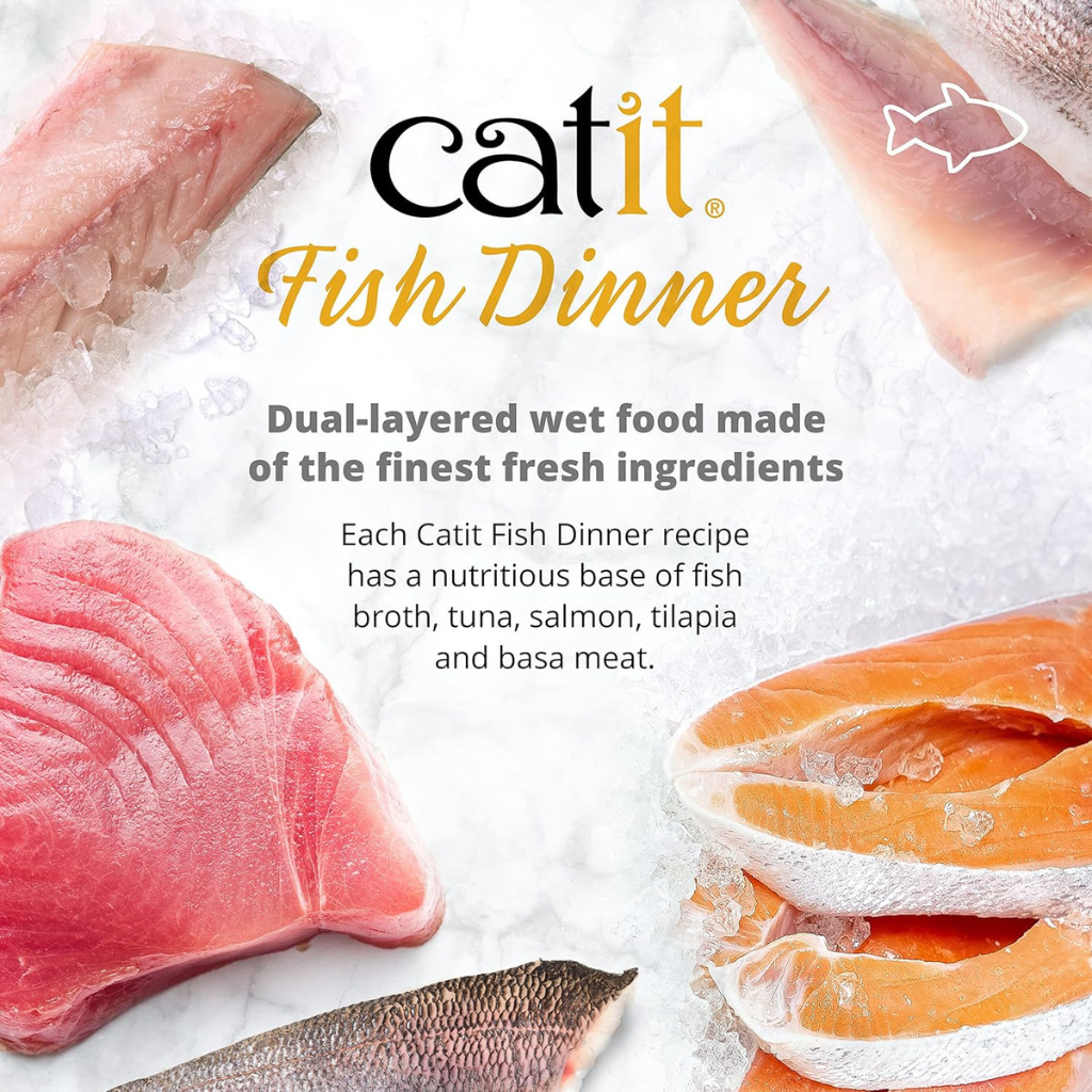 Catit Fish Dinner with Tuna & Carrots Wet Cat Food (2.8 oz) - Cat Food 4