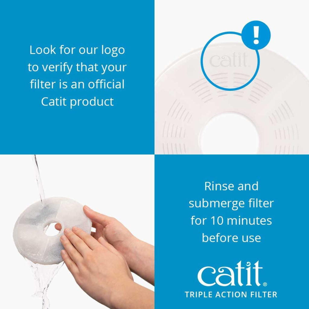 Catit Triple Action Fountain Filters For Catit Flower Fountains - Cat Bowls & Feeders 5