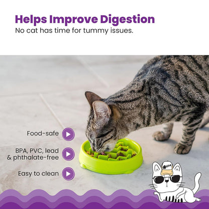 Catstages Kitty Slow Feeder-Green