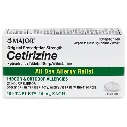 Cetirizine Hydrochloride 10mg (Manufacturer may vary) 100 Tablets - Online Dog Pharmacy: Supplements Vitamins