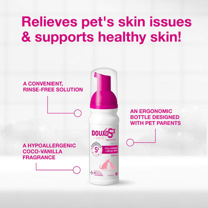 Douxo S3 CALM Soothing Itchy Hydrated Skin Dog & Cat Mousse (5.1 oz) - All Dog Grooming 6