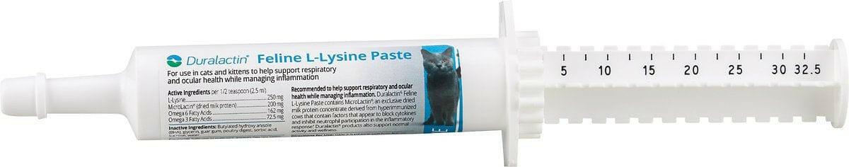 Duralactin Feline L-Lysine Paste (32.5 ml syringe)