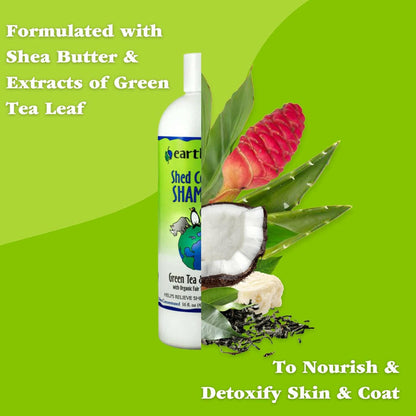 Earthbath Shed Control Shampoo Green Tea Scent with Awapuhi For Dogs & Cats (16 Oz)