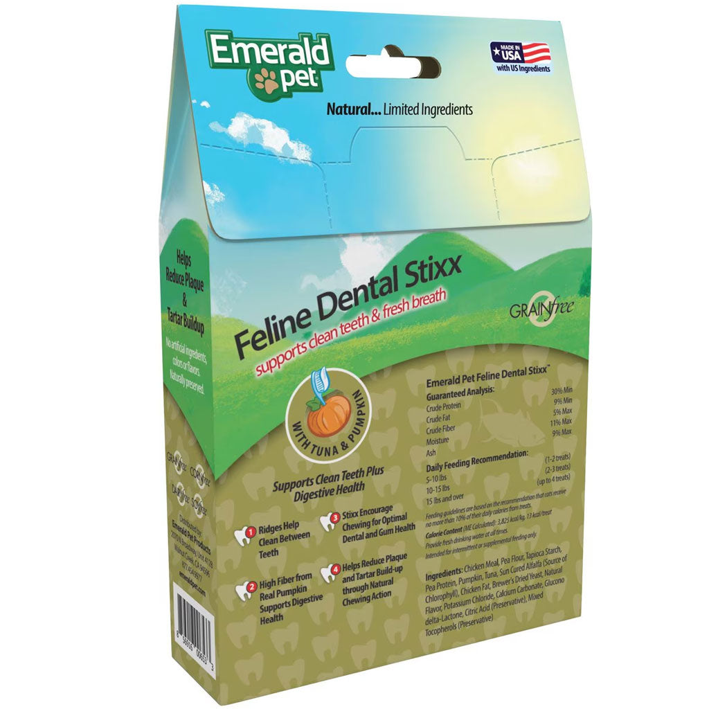 Emerald Pet Feline Dental Stixx with Tuna & Pumpkin Dental Cat Treats (3.6 oz) - Cat Dental Chews & Treats 2