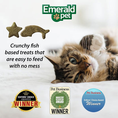 Emerald Pet Wholly Fish! Salmon Recipe Grain-Free Crunchy Cat Treats