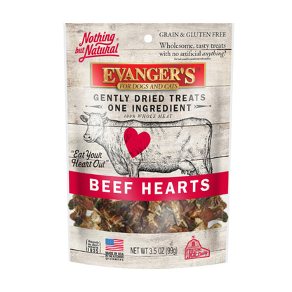 Evanger’s Freeze-Dried Beef Hearts Dog & Cat Treats (3.5 oz) - dog treat 1