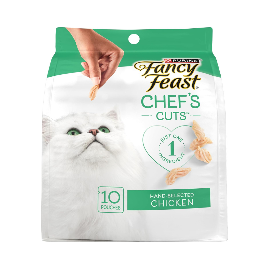 Fancy Feast Purely Natual Hand-Selected Chicken Cat Treats (10 pouches) - Cat Food 1
