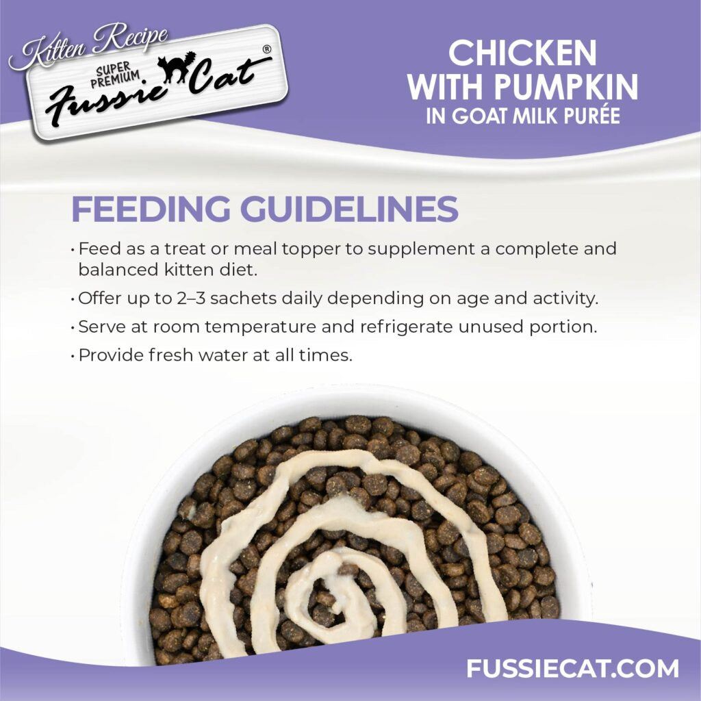 Fussie Cat Chicken with Pumpkin in Goat Milk Puree Lickable Kitten Recipe 0.5-oz tube 4-count - Cat Treats 3