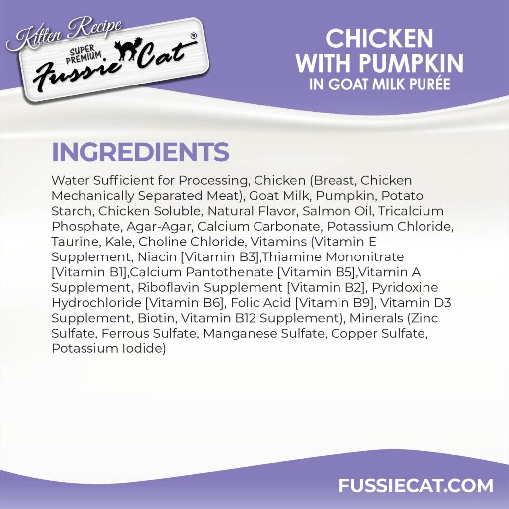 Fussie Cat Chicken with Pumpkin in Goat Milk Puree Lickable Kitten Recipe 0.5-oz tube 4-count - Cat Treats 5