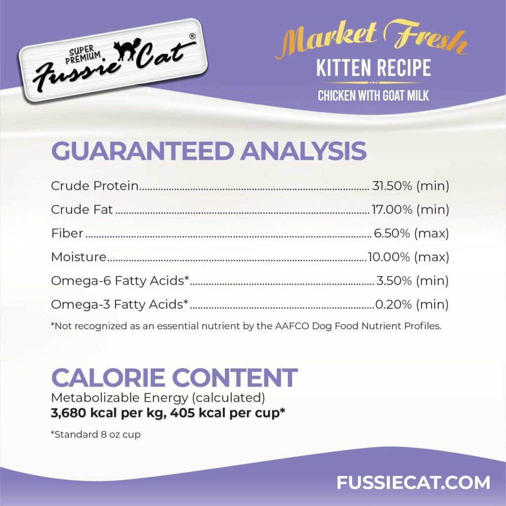 Fussie Cat Market Fresh Kitten Fresh Recipe Chicken with Goat Milk Dry Cat Food 3.5-lb - Cat Food 7
