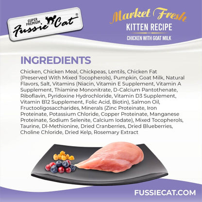 Fussie Cat Market Fresh Kitten Fresh Recipe Chicken with Goat Milk Dry Cat Food 3.5-lb - Cat Food 4