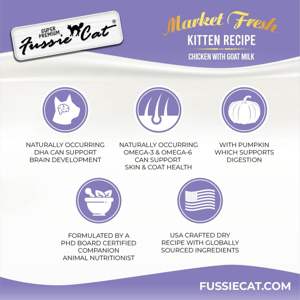 Fussie Cat Market Fresh Kitten Fresh Recipe Chicken with Goat Milk Dry Cat Food 3.5-lb - Cat Food 5