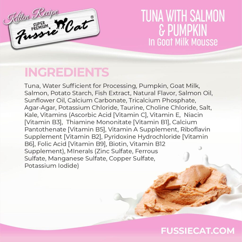 Fussie Cat Tuna with Salmon in Goat Milk Shreds Kitten Pouch 1.5-oz case of 12 - Cat Treats 7