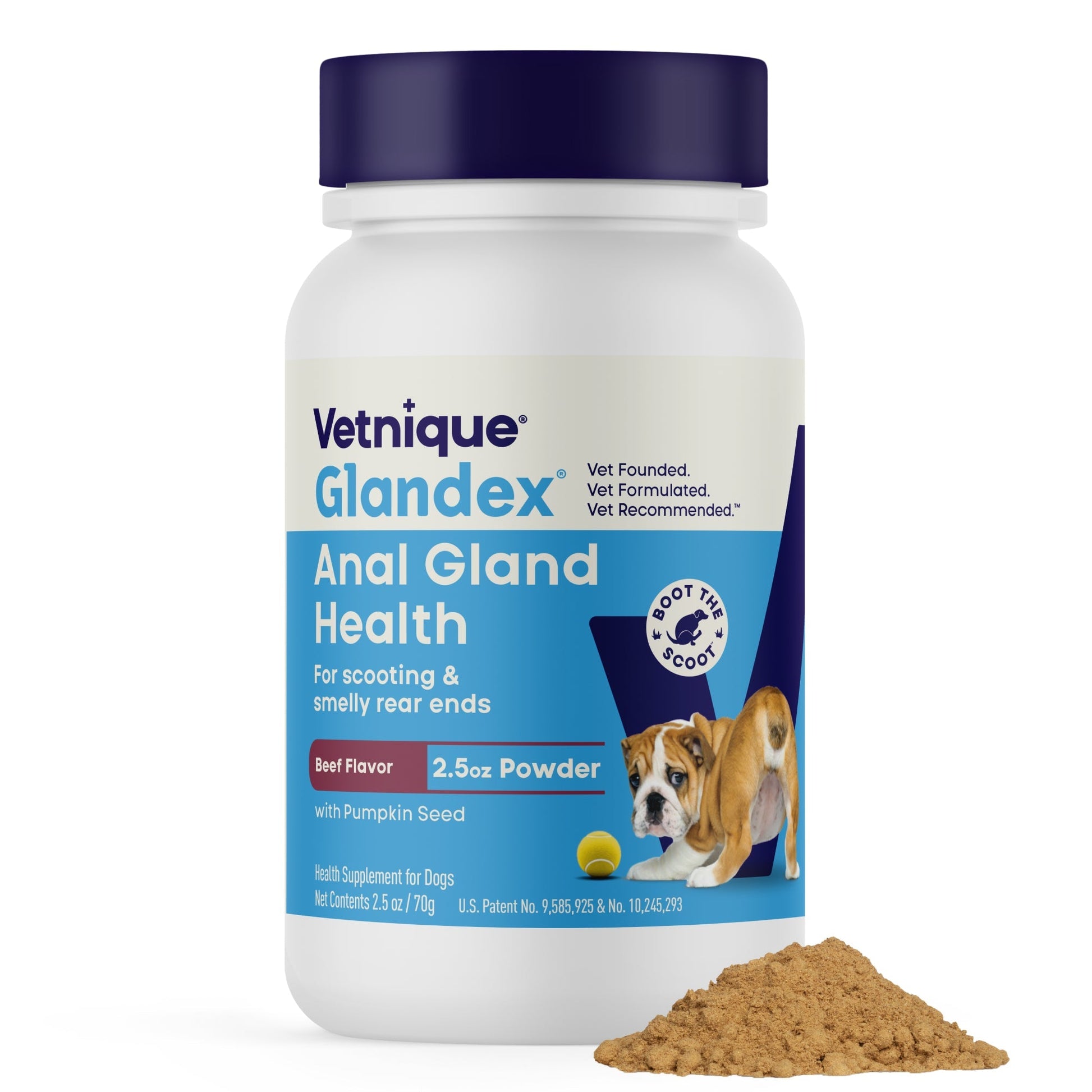 Glandex Anal Gland Support Beef Liver Flavored Powder for Dogs & Cats - 2.5 oz - Dog & Cat Digestive & Probiotics