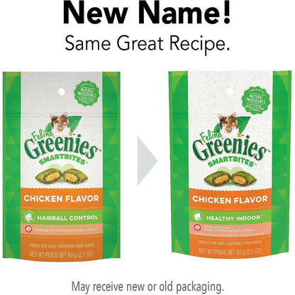 Greenies Feline SmartBites Healthy Indoor Chicken Flavor new packaging