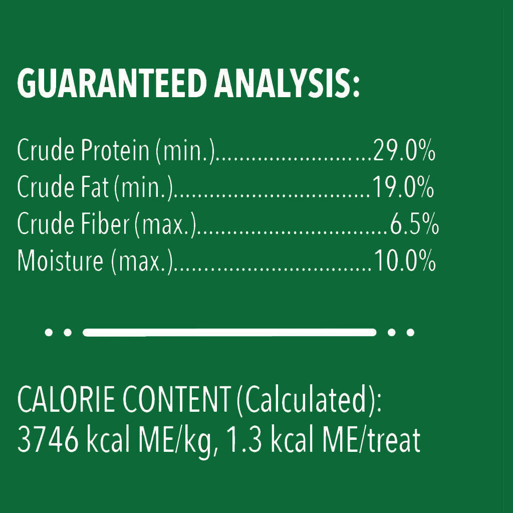 Greenies Feline SmartBites Healthy Indoor Chicken Flavor guaranteed analysis