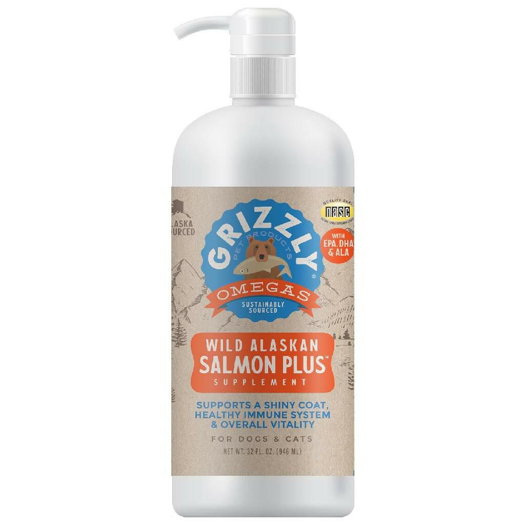 Grizzly Salmon Oil Omega Plus Supplement For Dog (32 oz)