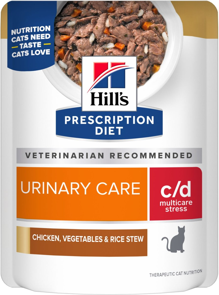 Hill’s Prescription Diet c/d Multicare Stress Chicken Vegetable & Rice Stew Wet Cat Food (2.8 oz x 24 pouches)