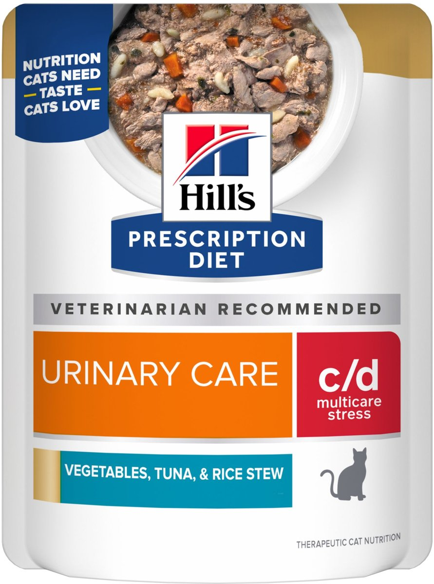 Hill’s Prescription Diet c/d Multicare Stress Vegetables Tuna & Rice Stew Wet Cat Food (2.8 oz x 24 pouches)