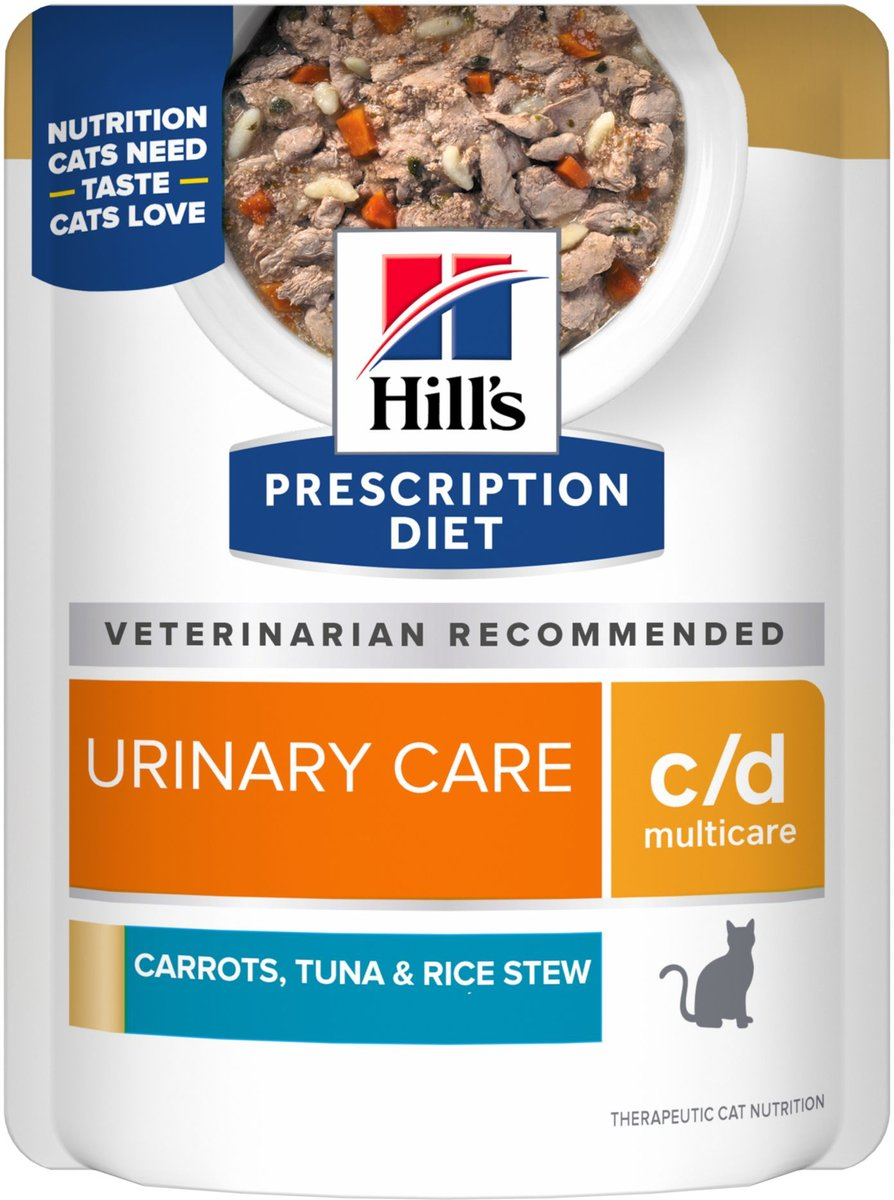 Hill’s Prescription Diet c/d Multicare Urinary Care Carrots Tuna & Rice Stew Wet Cat Food (2.8 oz x 24 pouches)