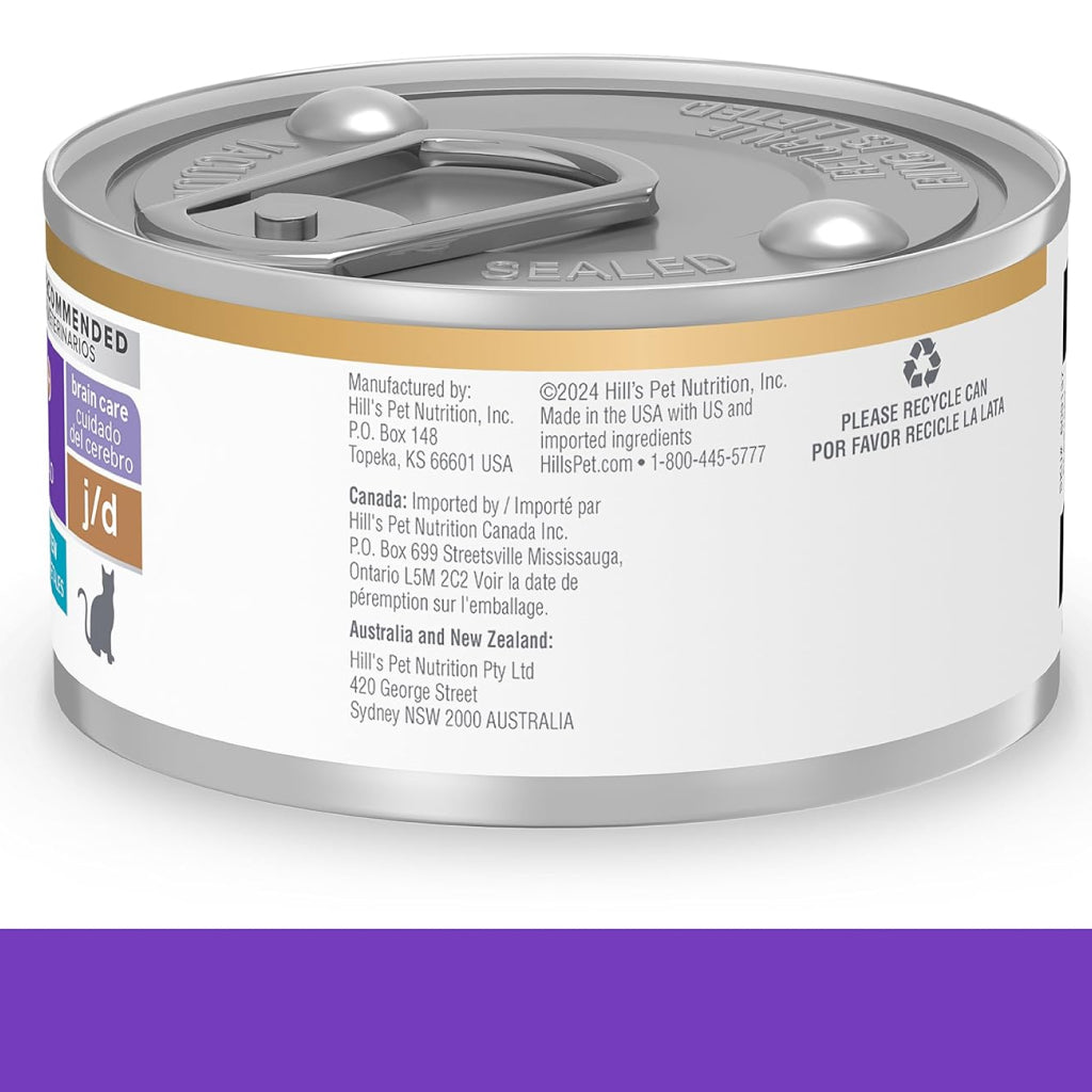Hill’s Prescription Diet Cognitive + Mobility Brain Care + j/d Tuna & Vegetable Stew Wet Food For Cat (2.9 oz x 24 cans)
