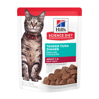 Hill's Science Diet Adult Canned Cat Food, Tuna, 2.8 oz pouch, 24 pk