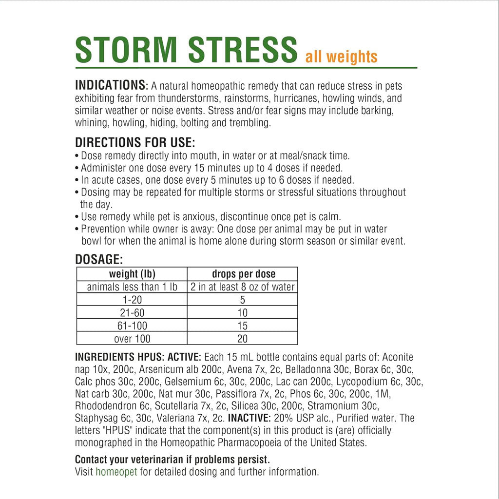 HomeoPet Storm Stress for Small Animals