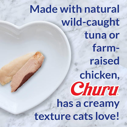 Inaba Churu Indoor Care Tuna Recipe Puree Grain-Free Lickable Treat for Cats 0.5-oz x 4-tubes - Cat Treats 4