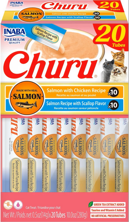 Inaba Churu Seafood Variety Pack Grain-Free Lickable Treat for Cats - Variety 3 - 20-count (box) - Cat Treats 12