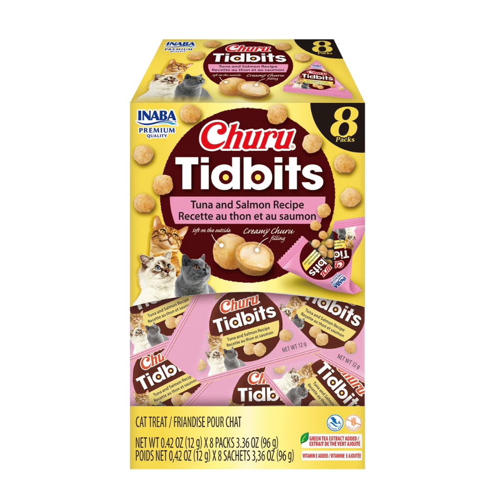 Inaba Churu Tidbits Soft & Creamy Cat Treats (8 packs) - Tuna & Salmon Recipe - Cat Treats 7