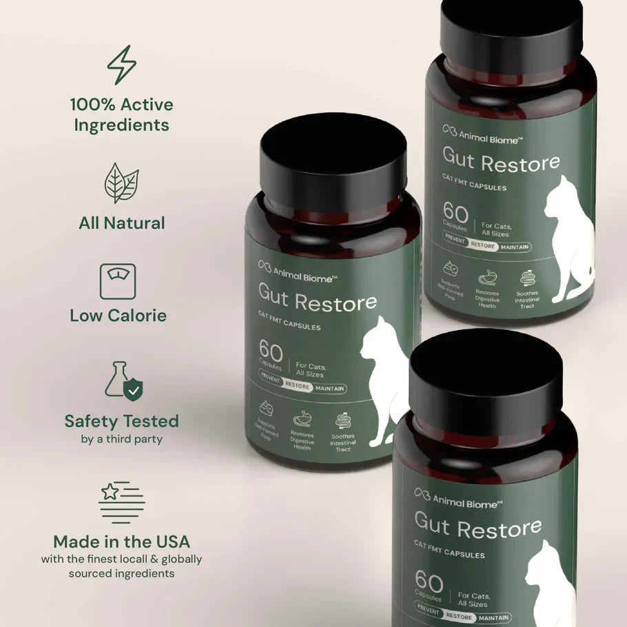 Kitty Biome Gut Restore Supplement FMT Capsules for Cats - Cat Digestive & Probiotics Supplements 11